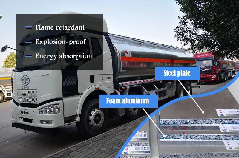 Aluminum foam for oil tank truck body parts