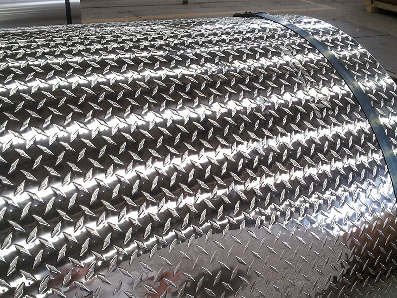 1100 helaian tread Aluminium untuk trak tangki minyak Petroleum